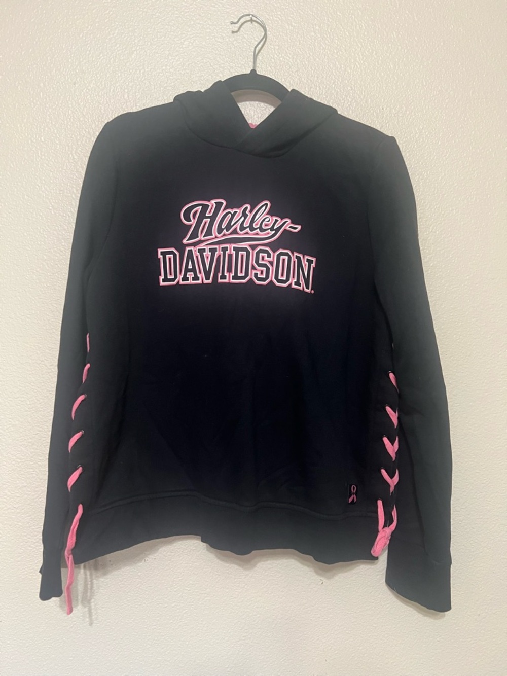 Harley-Davidson Women's Black & Pink Hoodie Sweater and Pant Set